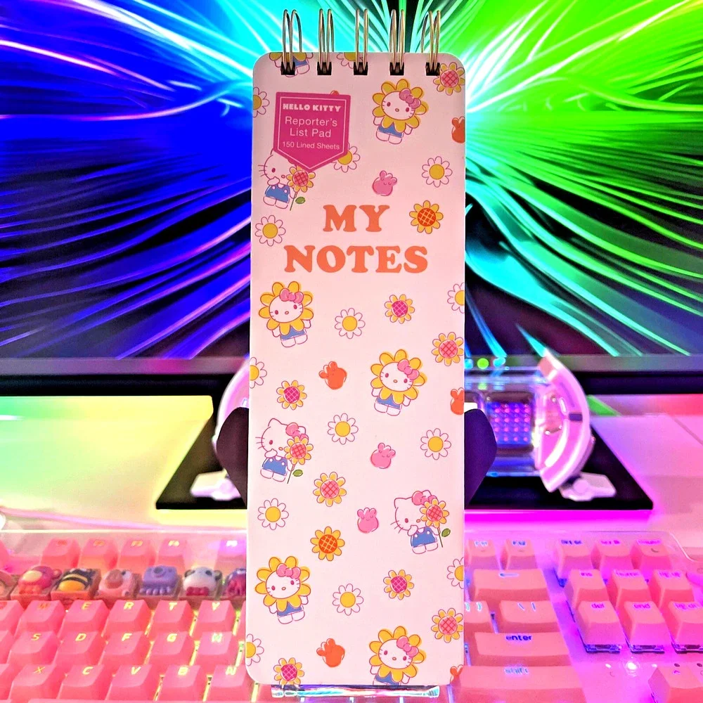 Sanrio Hello Kitty Notepad Note Pad Summer Flower White 2024 Long Reporters List